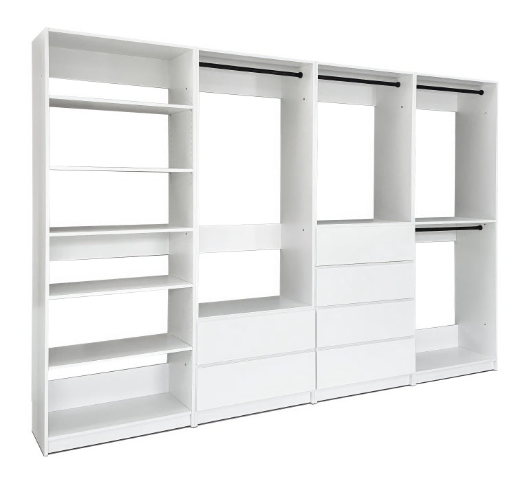 Prosper White Freestanding Walk In Wood Closet System