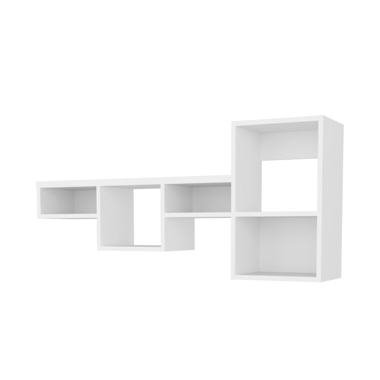Globe Wall Mounted Shelf Unit With 5 Shelves, White