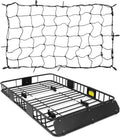 Roof Rack Basket With Net,Rooftop Steel Roof Rack,Cargo Carrier With 250 Lbs Capacity,Extension Black Car Top Luggage Holder 64"X 39" Universal For Suv Wagon Seden