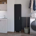 Wenge 1 Door Cabinet With 3 Broom Hangers
