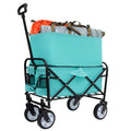 Minimeetall Extention Collapsible Foldable Wagon Cart With Strapping System Beach Wagon Utility Cart Utility Wagon Grocery Cart For For Camping Shopping Sports Gardeing Fishing Supports 225Lbs Blue