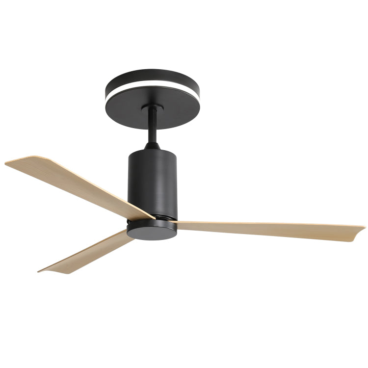 52 Inch Modern Flush Mount With Led Light And Remote Control, 3 Abs Blades Noiseless Reversible Dc Motor For Patio Living Room