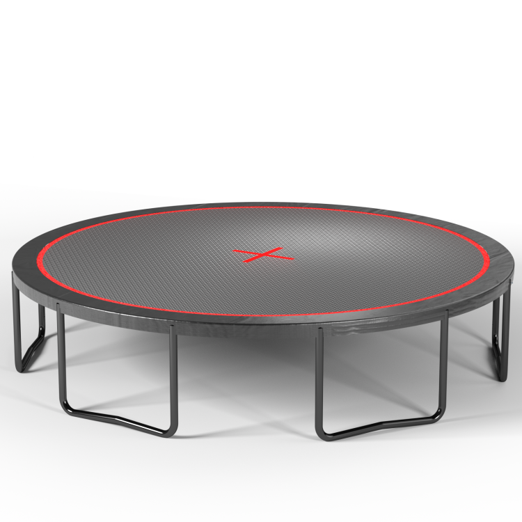 Yc 14Ft Trampoline Pumpkin Black Red Fframe Height 90Cm