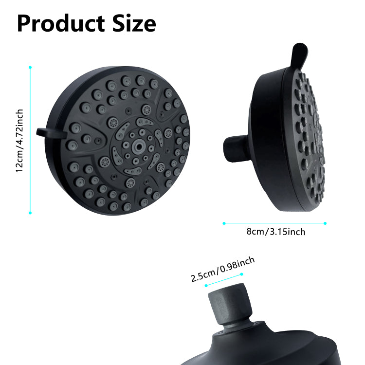 High Pressure Rain Shower Head With 10 Spray Modes, 4.7 Inch Fixed Bathroom Rainfall Showerhead With Adjustable Swivel Ball Joint, Bathroom Accessories
