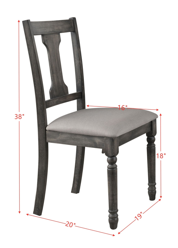 Wallace Tan Linen & Weathered Gray Finish Side Chair Set Of 2