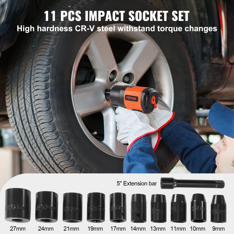 Air Impact Wrench 1 2" Square Drive 1400Ft Lb Nut Busting Torque 90 120Psi
