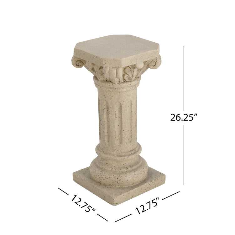 Pedestal Column Plant Stand, 26.25 Inch, Indoor And Outdoor