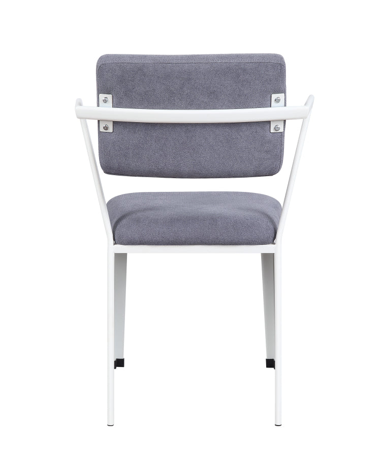 Cargo Gray Fabric & White Finish Office Chair