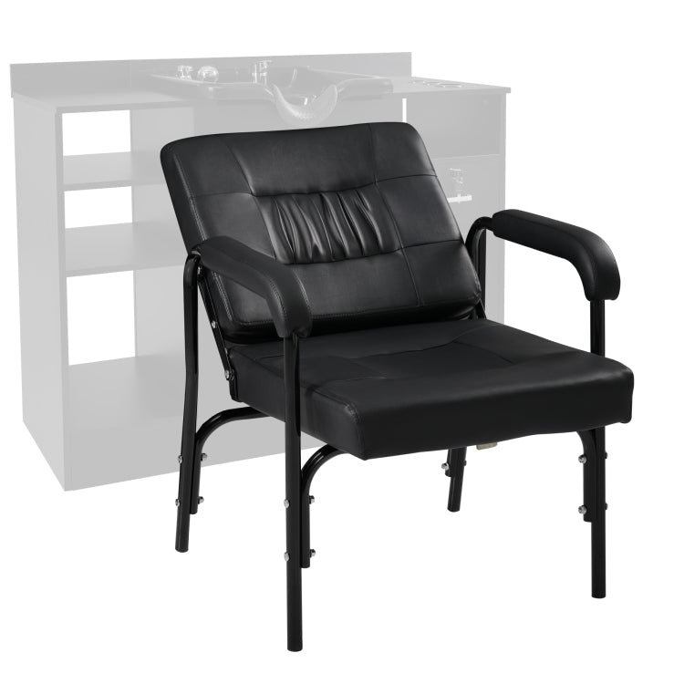 Barber Chair Reclining Shampoo Chair For Barber & Hair Stylist Chair,Auto Recline Spa Beauty Equipment, Black