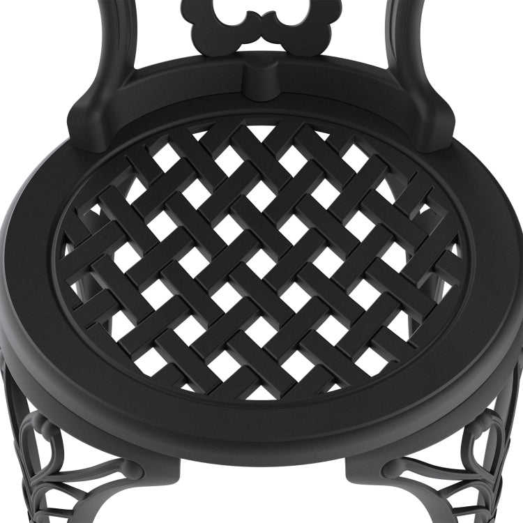 Cast Aluminum Patio Dining Chair 2Pcs With Black Frame