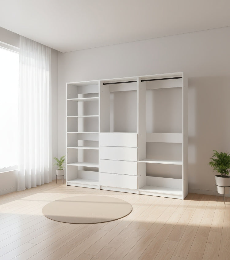 Prosper White Freestanding Walk In Wood Closet System