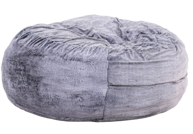 Classic 5Ft Faux Fur Memory Foam Bean Bag, Living Room Lounger, Soft Comfortable Bean Bag Chair, Purple