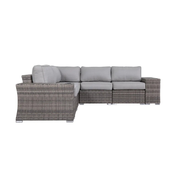 7 Piece Rattan Sectional Sofa Set With Cushions Fully Assembled