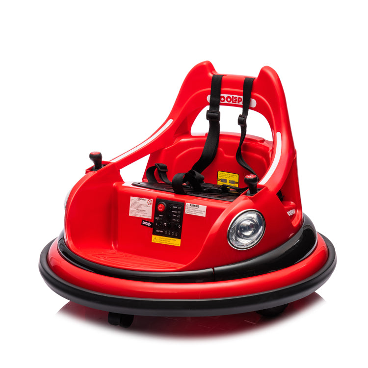 12V Ride On Bumper Car For Kids,Electric Car For Kids,1.5 5 Years Old,W Remote Control, Led Lights, Bluetooth & 360 Degree Spin, Vehicle Body With Anti Collision Padding Five Point Safety Belt,2Wd