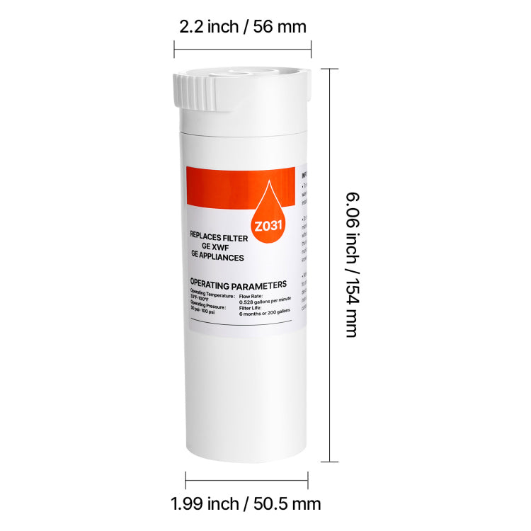 Refrigerator Water Filter Replacement Edr1Rxd1 Remove 70 Contaminants White