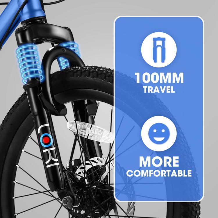 S20101 20 Inch Kids' Bike, Boys Girls Mountain Bike Ages 6 12, 7 Speed Teenager Children Kids' Bicycles, Front Suspension Disc Brake Rear V Brake, High Steel Frame