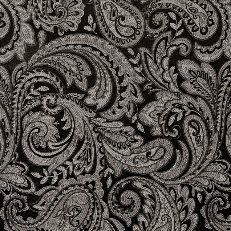 Jacquard Window Rod Pocket Valance With Beads Black 50X18"