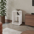 Vega Side Table In Melamine With Open Storage, White