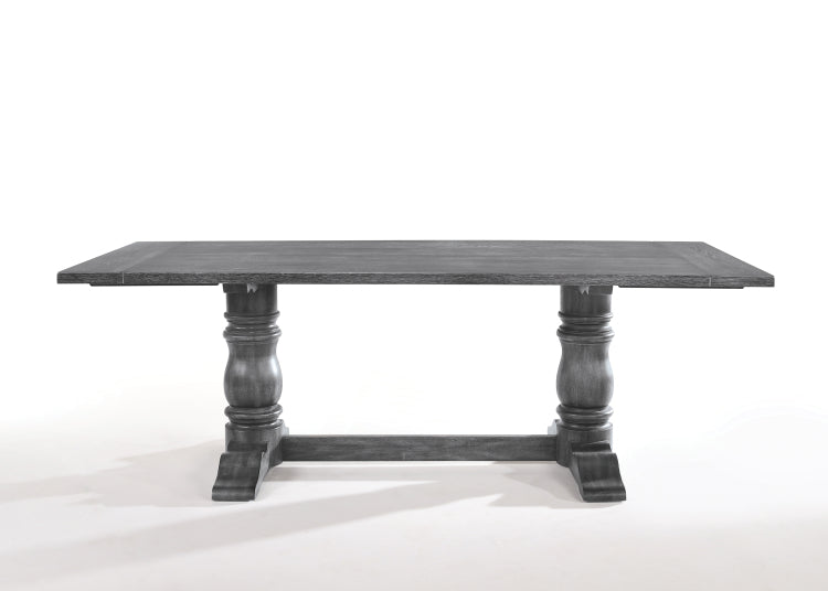 Leventis Weathered Gray Finish 7Pcs Dining Room Set