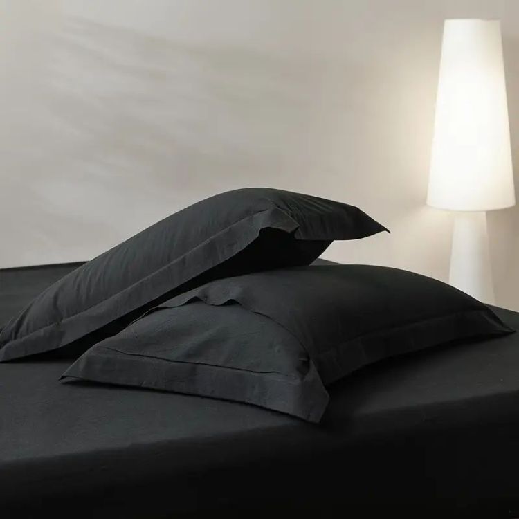 Serta Simply Clean Solid Duvet Cover Black King