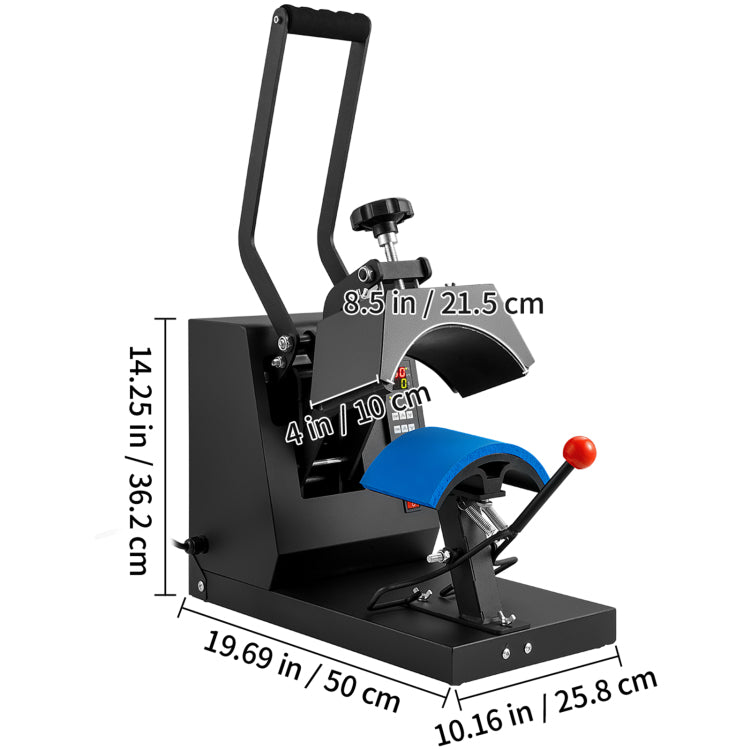 Hat Heat Press, 4 In 1 Cap Heat Press Machine, 6X3Inches Clamshell Sublimation Transfer, Lcd Digital Timer Temperature Control With 4Pcs Curved Heating Elements 6X3 6.7X2.7 6.7X2.7 8.1X3.5