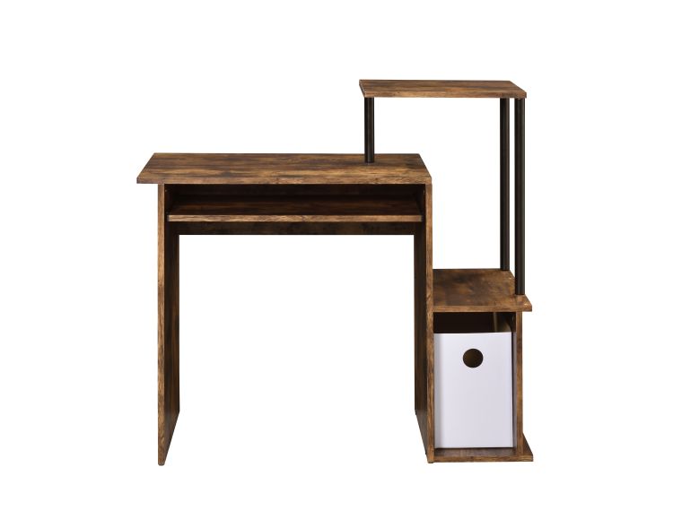 Lyphre Weathered Oak & Black Finish Computer Desk