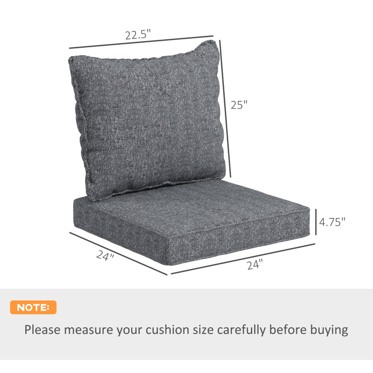 Outsunny 4 Piece Patio Chair Cushion And Back Pillow Set, Seat Replacement Patio, Cushions Set For Outdoor Garden Furniture, Gray