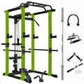 Multi Functional Power Cage, Home Adjustable Pullup Squat Rack 1000Lbs Capacity Comprehensive Fitness Barbell Rack With Gym Accessories 7Ft Olympic Bar