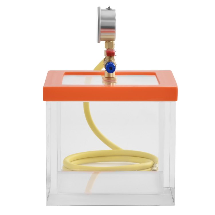 2 Gallon Vacuum Chamber, Upgraded Multipurpose Acrylic Vacuum Degassing Chamber, Transparent Vacuum Chamber, For Resin Degassing, Silica Gel Degassing, Gypsum Degassing And Vacuum Extraction