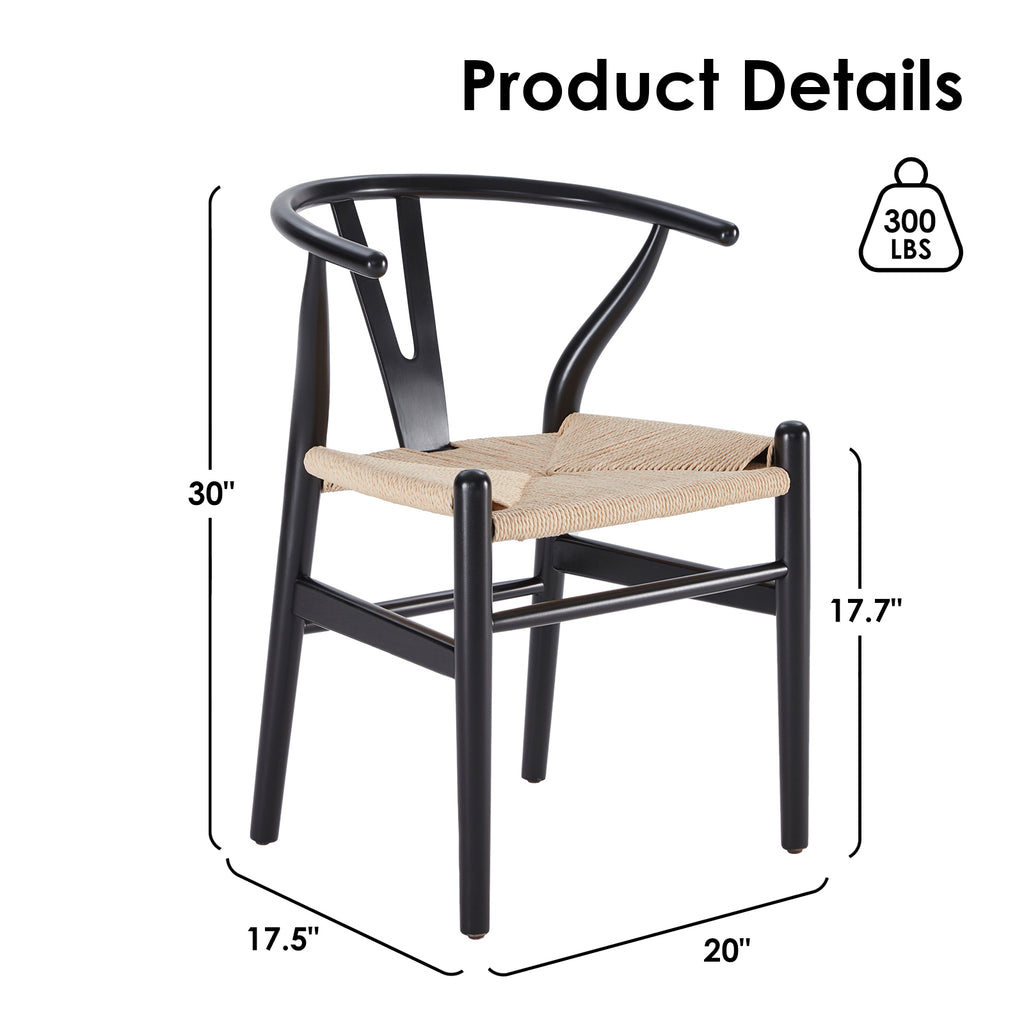 Two Wood Wishbone Dining Room Chairs Mid Century Modern Wooden For Your Beach House, Fully Assembled