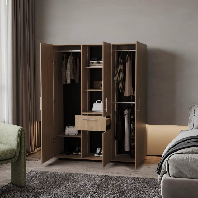 Natural Oak Armoire Multi Storage With One Drawer