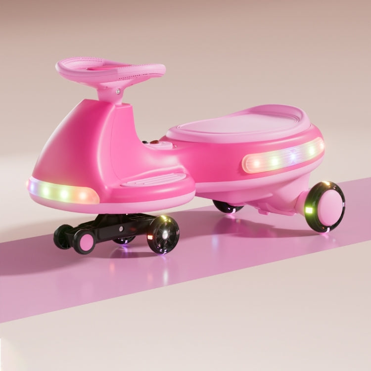 Electric Rocking Car, Fully Illuminated, With Enlarged Flashing And Silent Wheels, 12V7 Battery, Dual Drive 550 Motor, And Bluetooth Gliding And Electric Two In One