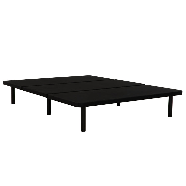 Upholstered Twin Size Platform Bed Frame For Bedrooms, Guest Rooms, Apartments, Dorms, Space Saving, Black