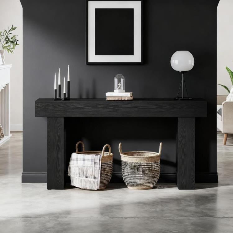 Wooden Console Table, Sofa Side Table, Living Room Table Rectangular Sofa Table Behind The Couch