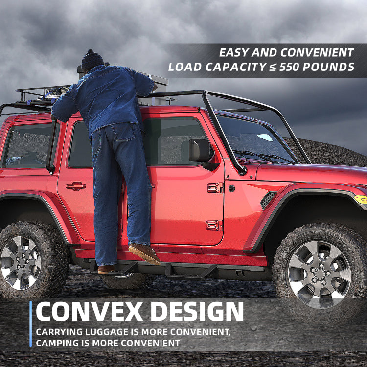 Running Boards For 18 26 Jeep Wrangler Jl Black Powder Coated Side Steps Bars