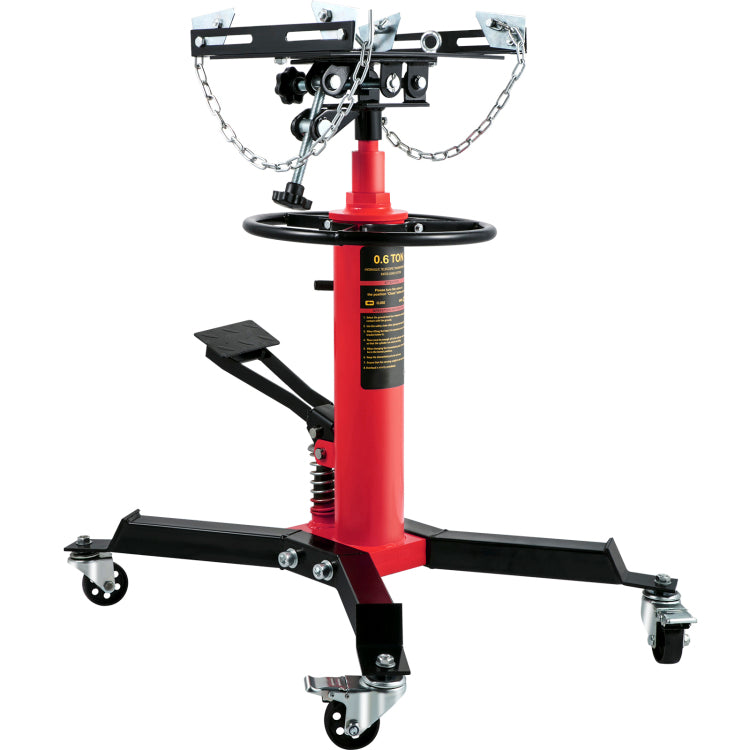 Transmission Jack,3 5 Ton 1322 Lbs Capacity Hydraulic Telescopic Transmission Jack, 2 Stage Floor Jack Stand With Foot Pedal, 360 Swivel Wheel, Garage Shop Lift Hoist, Red