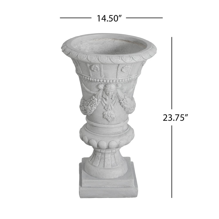 Mgo Garden Urn, Light Grey, 23.75'' H