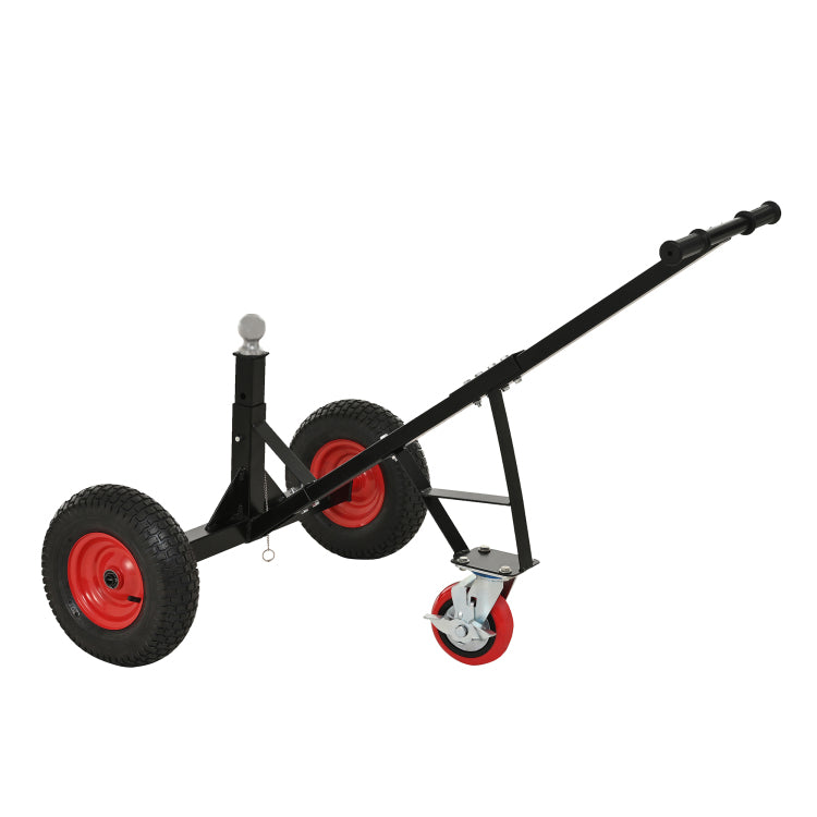 Versatile Heavy Duty Tri Wheels 800Lbs Trailer Dolly Load Capacity, Trailer Mover, With 2" Hitch Ball, 18'' 25'' Adjustable Height. Moving Trailer, Rv,Boat, Farming Equipments, Black