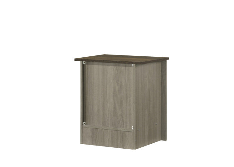 Nilda 16"W Gray Oak End Table, Side Table, Nightstand With Cabinet Door