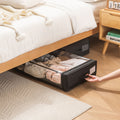 Set Of 2 Under Bed Rolling Storage Container With Transparent Cover, Versatile Space Saving Design, And Smooth Glide Multi Directional Wheels Ideal For Organizing Clothes, Shoes, And More