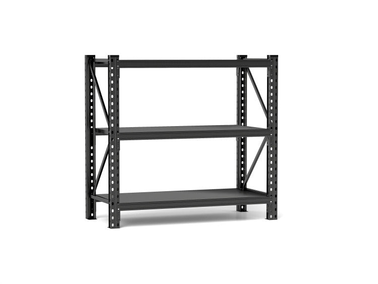 3 Tier Industrial Shelving Rack 47In, Heavy Duty Steel Shelving Unit Adjustable, 51.2" W*23.6" D*47.3"H, Black, Requires Assembly