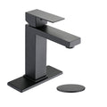 Bathroom Faucet Single Hole, Single Handle Stainless Steel Faucet For Bathroom Sink With Deckplate And Drain Assembly