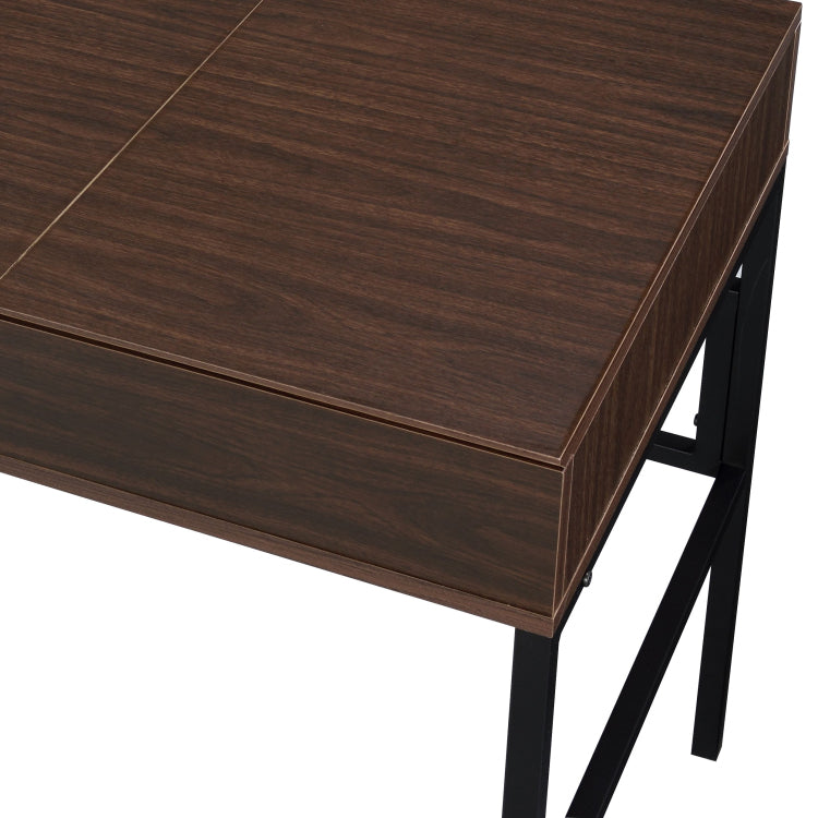 Oak And Black 1 Drawer Writing Desk With Usb Port