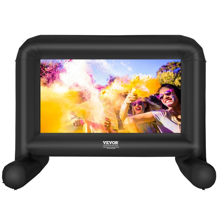 Inflatable Movie Screen, 14 Ft 168Inch Inflatable Projector Screen, Front Rear Projection, Oxford Fabric Blow Up Screen For Outdoor Parties Backyard Movie Night