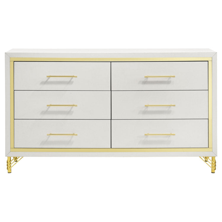 Chesney White 6 Drawer Bedroom Dresser