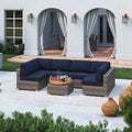 All Weather Wicker 6 Person Outdoor Sofa Set With Premium Cushions Ready To Use