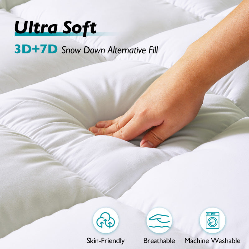 Memory Foam Mattress Topper Queen Size, Dual Layer 4 Inch Mattress Pad,2 Inch Gel Memory Foam Plus 2 Inch Pillow Top Cover With 8 21 Inch Deep Pocket
