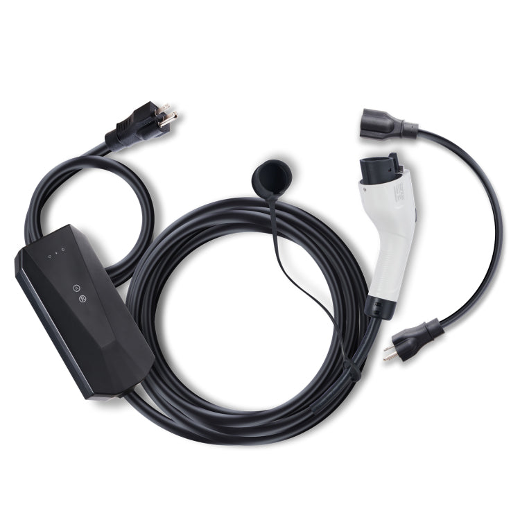Level 1 2 Portable Ev Charger, 16 Amp 120V Or 240V, Electric Vehicle Charger With 28 Foot Charging Cable Nema 6 20P Plug Nema 5 15 Adapter, Plug In Home Ev Charging Station For Sae J1772 Evs