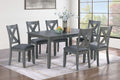 Gray Finish Dining Table 6X Chairs 7Pcs Dining Set Cushion Seat Nailhead X Cross Back Chairs Dining Room Furniture Modern Style