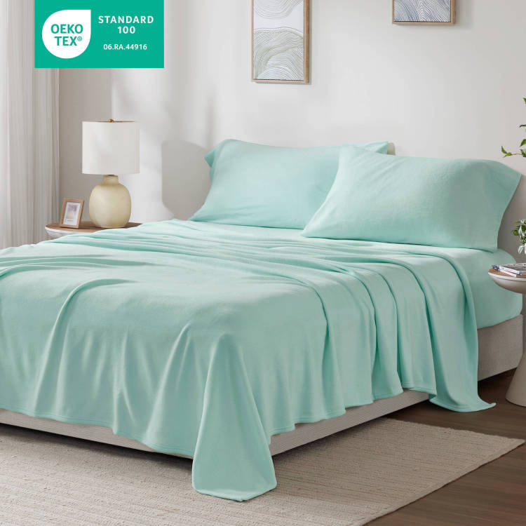 4 Pcs Queen Sheet Set Aqua